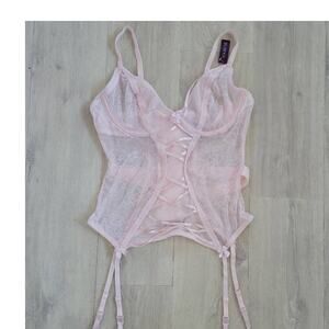 Adore Me Andra Pink Unlined‎ Plunge Bustier NWT Size 36C